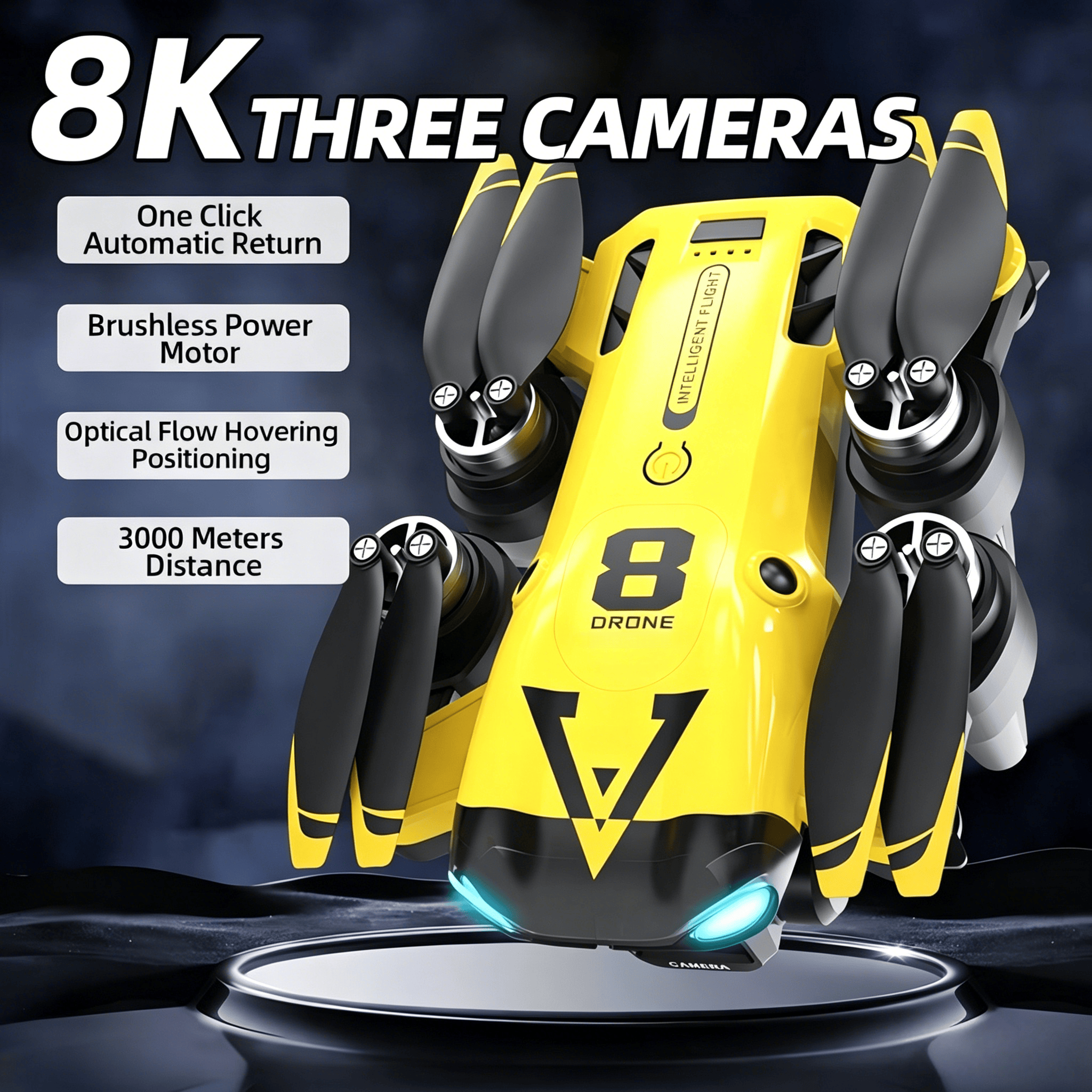 Drone Gimbal Brushless - طائرة بدون طيار جديدة بثلاث كاميرات،