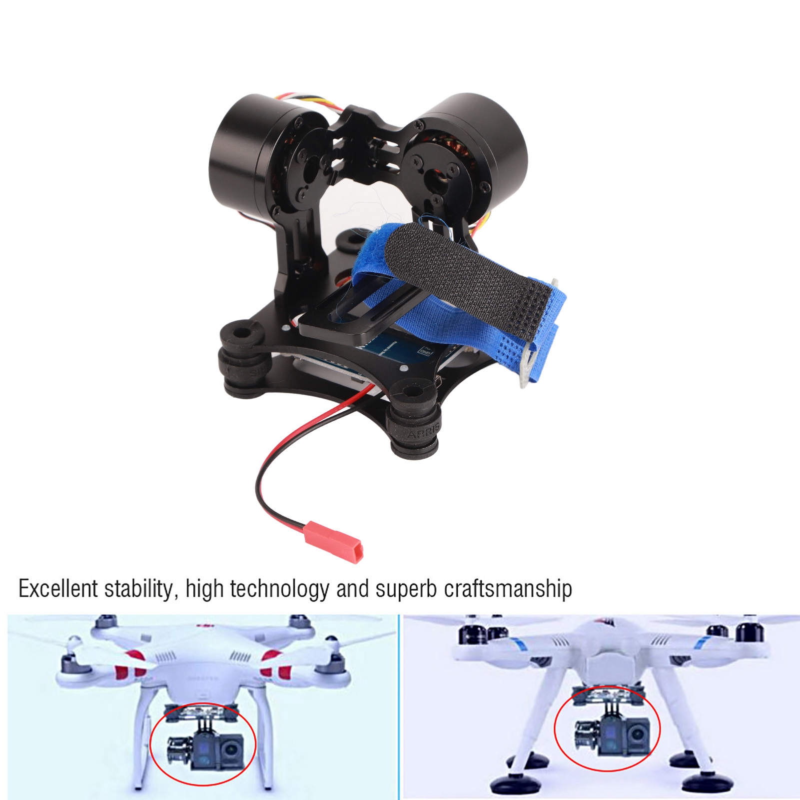Drone Gimbal For Gopro - لوحة جيمبال معدنية بدون فرشاة BGC