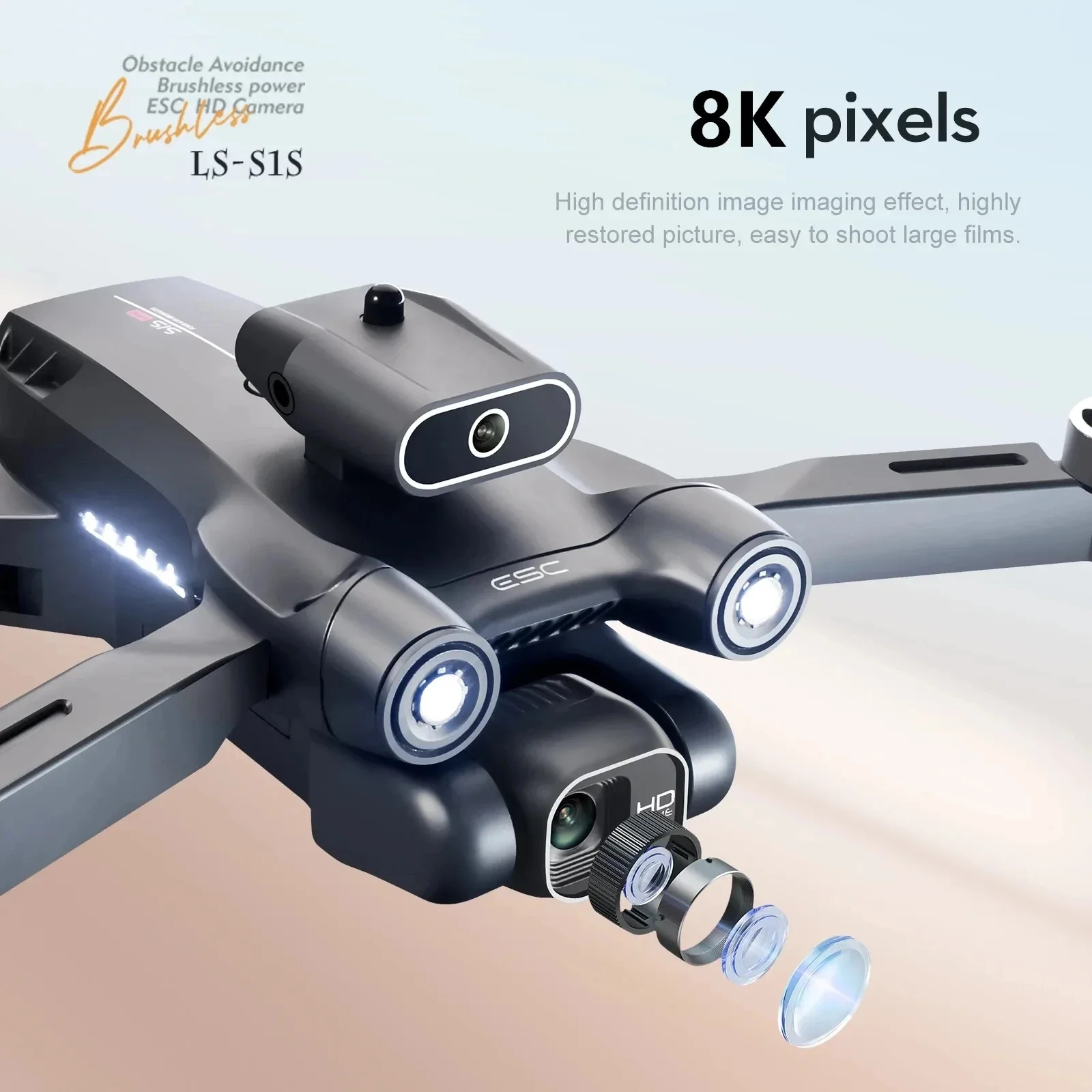 طائرة بدون طيار احترافية بدون  - مراجعة Drone Gimbal Brushless وسعره