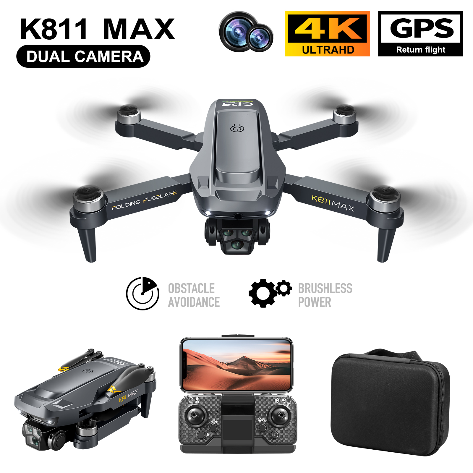 طائرة بدون طيار K811MAX Quadco - مراجعة Drone Gimbal Brushless وسعره